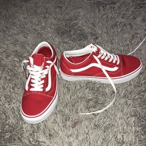 Never worn RED VANS